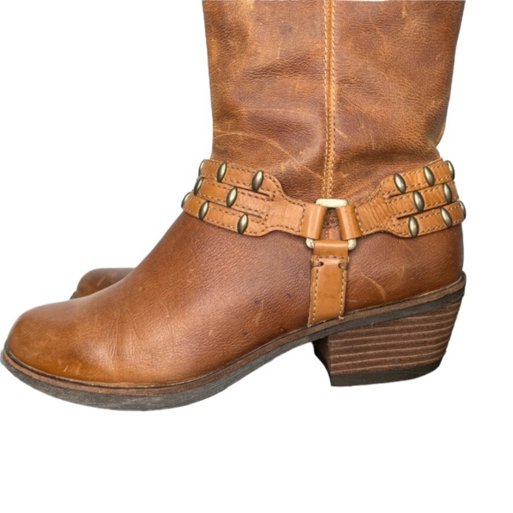 Antonio Melani Boots Distressed Cowboy Equestrian Leather Western Brown 9.5 - Picture 7 of 15